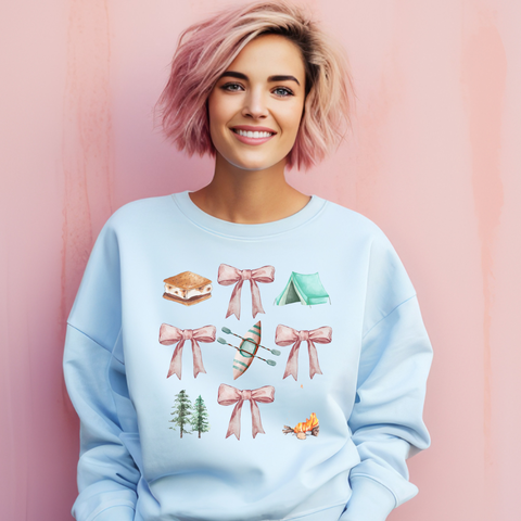 DTF Full Color Transfer - Hand Drawn Coquette Camping