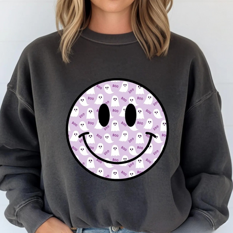 DTF Full Color Transfer - Purple Boos Smiley