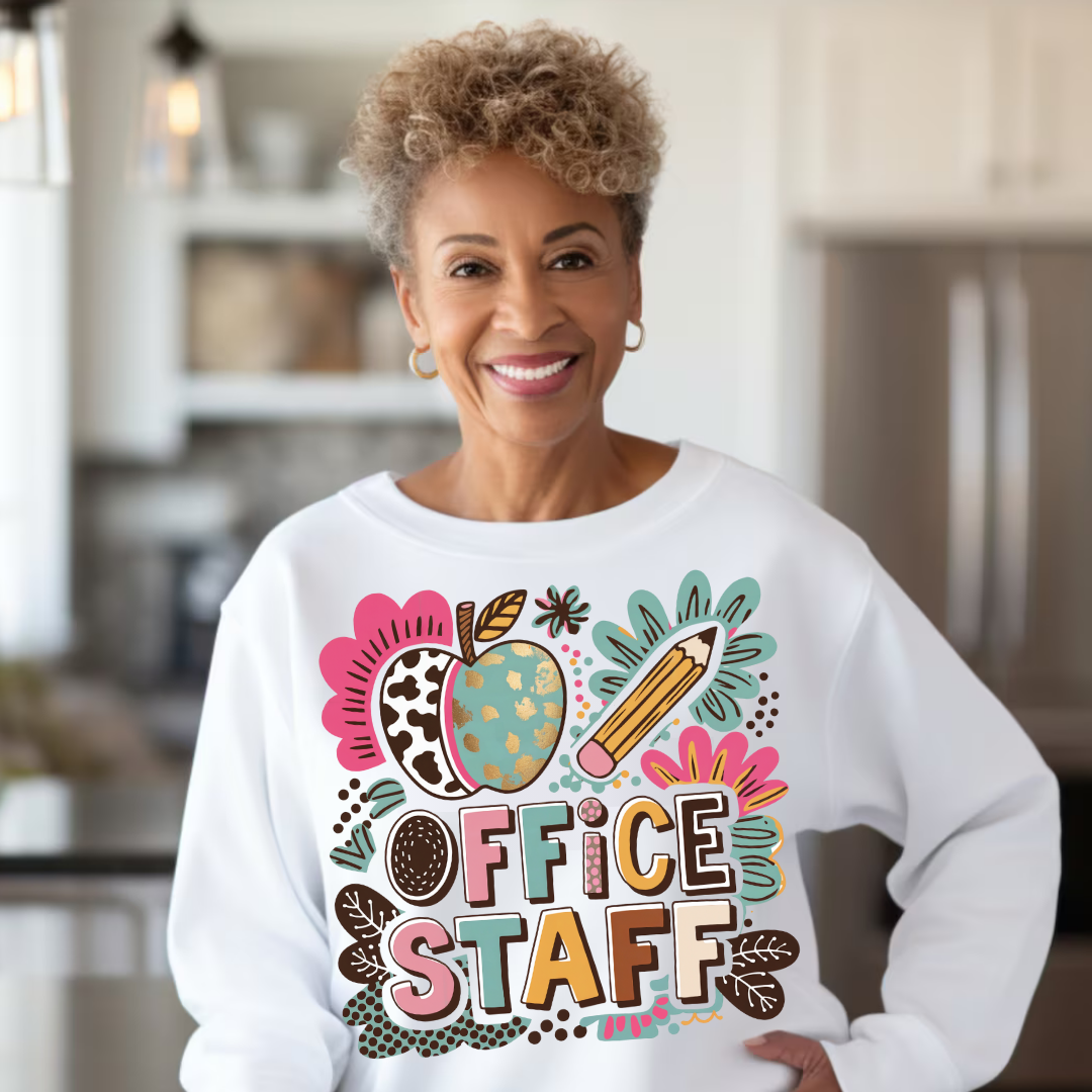 DTF Full Color Transfer - Boho Floral - Office Staff