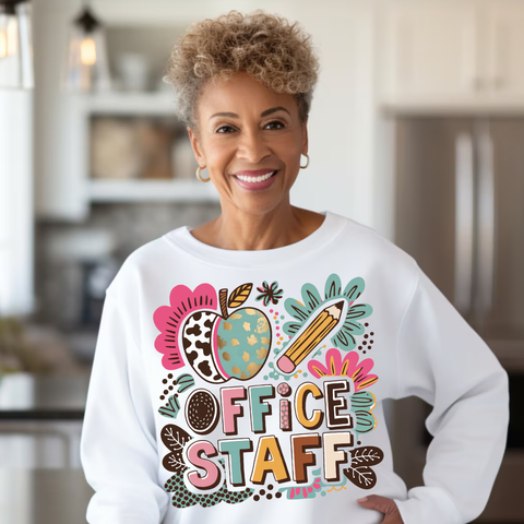 DTF Full Color Transfer - Boho Floral - Office Staff
