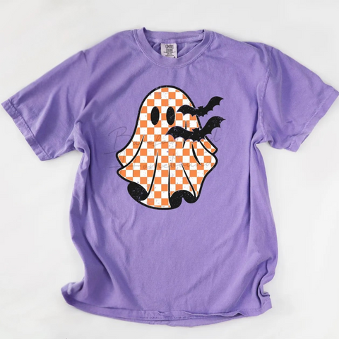 DTF Full Color Transfer - Orange Check Ghost