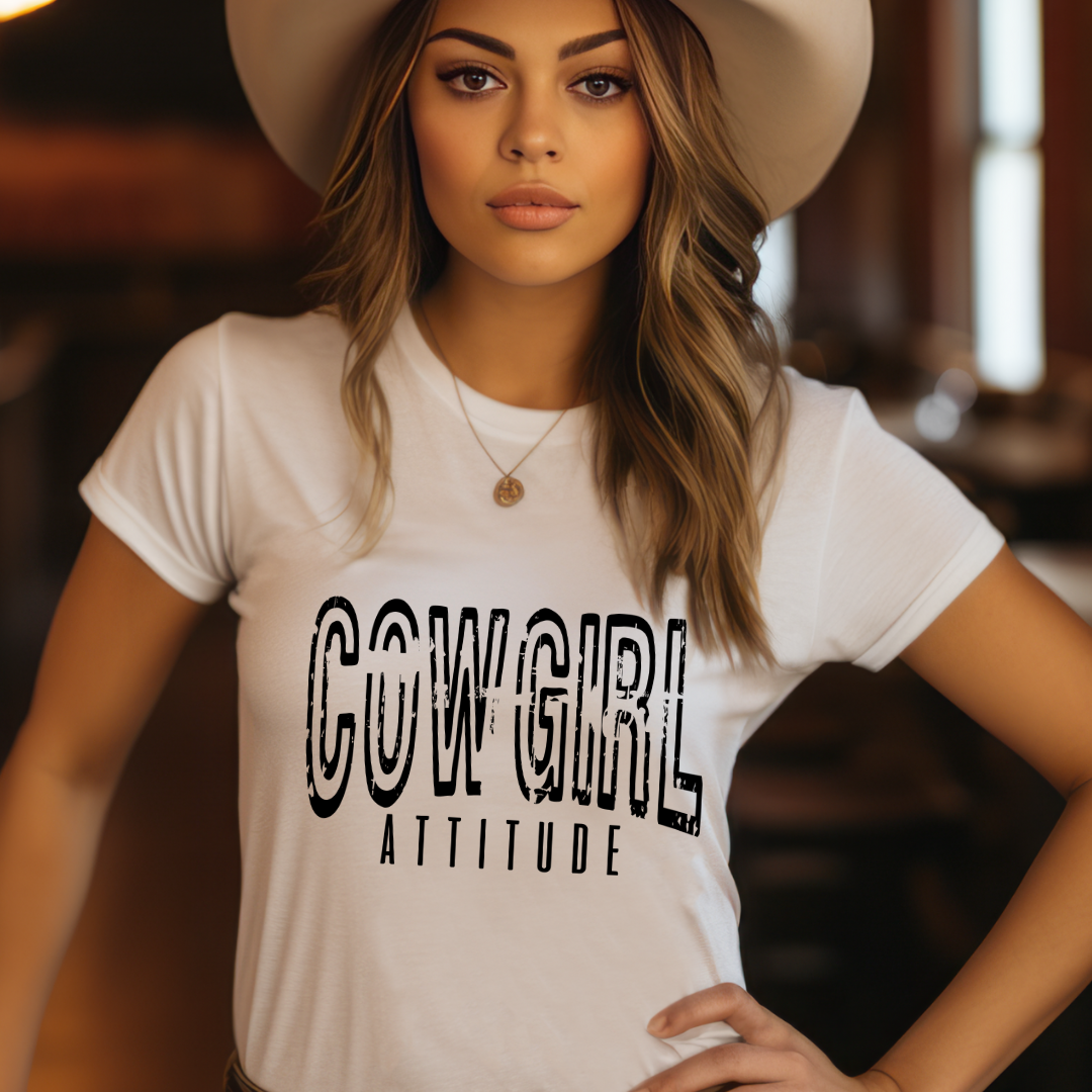 Screen Print Transfer - Cowgirl Attitude