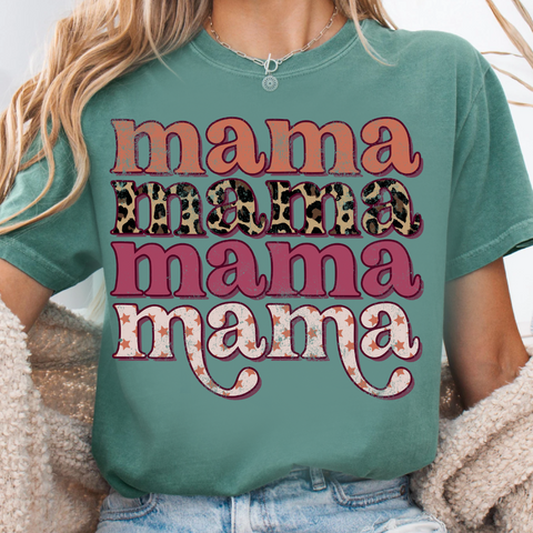 DTF Full Color Transfer - Mama Leopard & Maroon