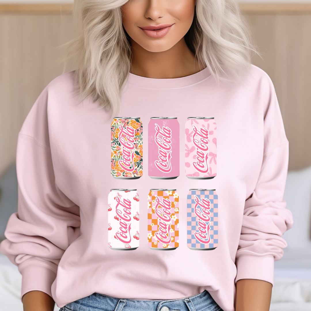 DTF Full Color Transfer - Cola Drink Cans - Pinks