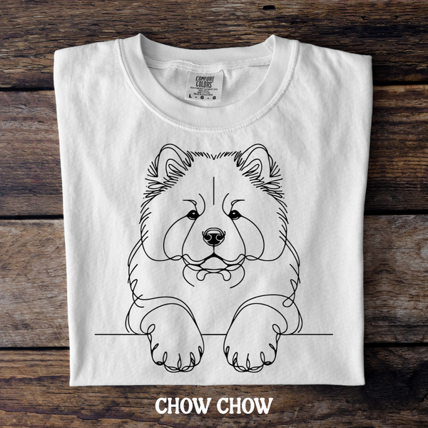 DTF Full Color TShirt Transfer - Simple Sketch Dog - You Choose Color & Breed!