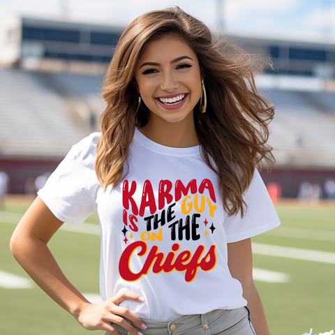 DTF Full Color Transfer - Karma Is The Guy