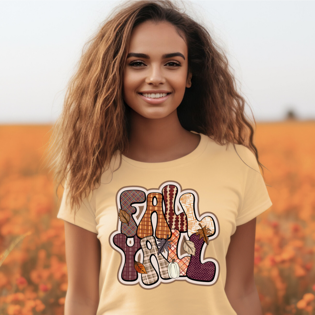 DTF Full Color Transfer - Fall Yall Plaid Letters