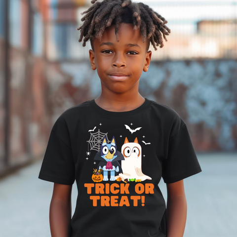DTF Full Color TShirt Transfer - Trick or Treat Two B Dogs