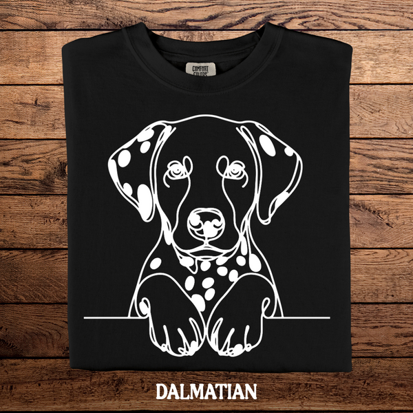 DTF Full Color TShirt Transfer - Simple Sketch Dog - You Choose Color & Breed!
