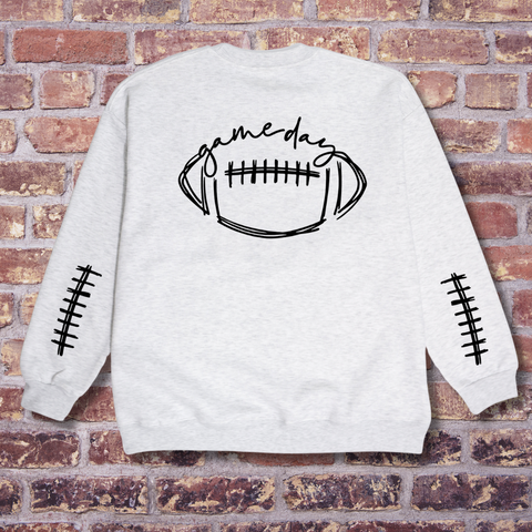 DTF Full Color Transfer - Game Day Football Sketch - FREE SLEEVES! (Two Colors)
