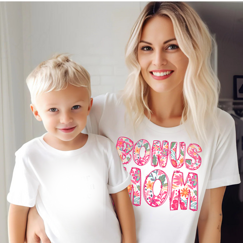 DTF Full Color Transfer - Bonus Mom Floral