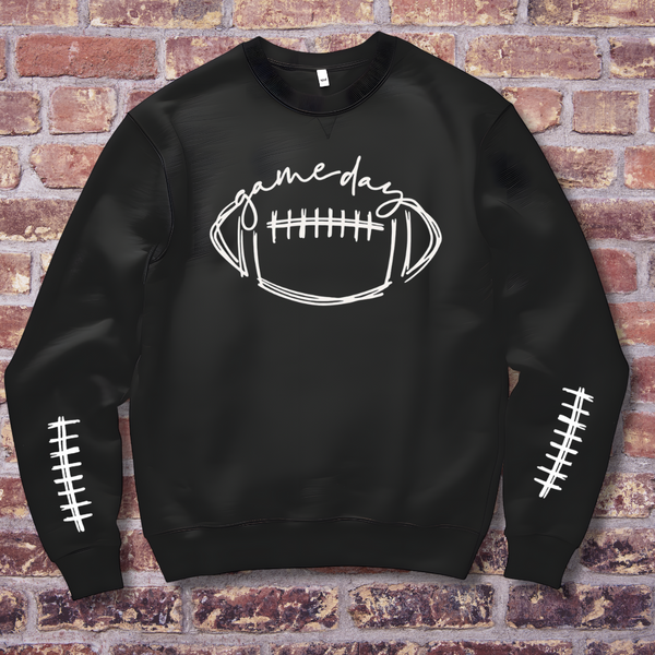 DTF Full Color Transfer - Game Day Football Sketch - FREE SLEEVES! (Two Colors)