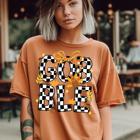 DTF Full Color TShirt Transfer - Checkered Gobble