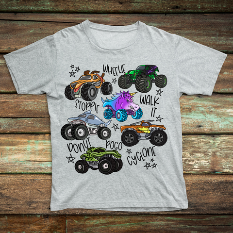 DTF Full Color Transfer - All Monster Trucks