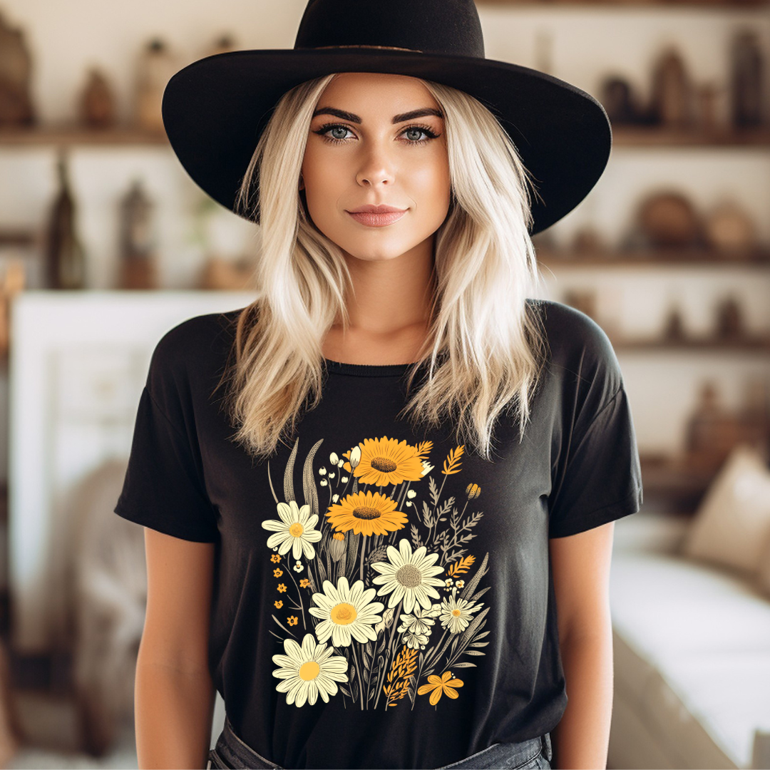 DTF Full Color Transfer - Yellow Wildflowers