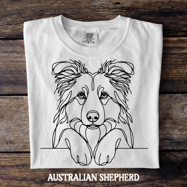 DTF Full Color TShirt Transfer - Simple Sketch Dog - You Choose Color & Breed!