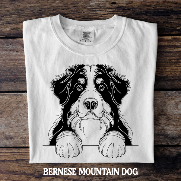 DTF Full Color TShirt Transfer - Simple Sketch Dog - You Choose Color & Breed!