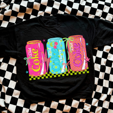 DTF Full Color TShirt Transfer - Neon Check Diet C