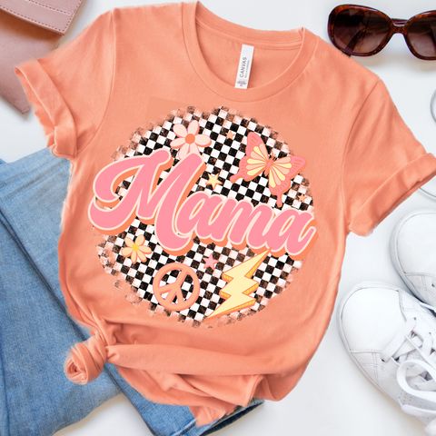 DTF Full Color Transfer - Pink Mama Check Circle