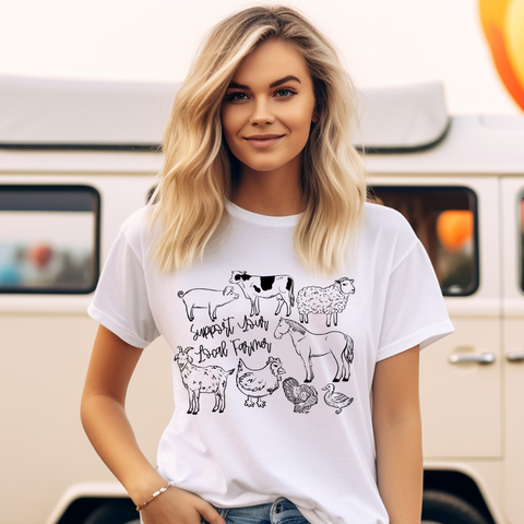 DTF Full Color TShirt Transfer - Support Your Local Farmer