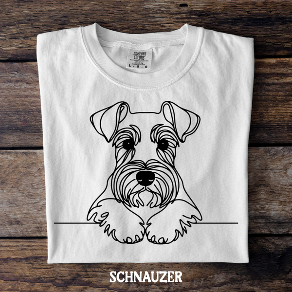 DTF Full Color TShirt Transfer - Simple Sketch Dog - You Choose Color & Breed!