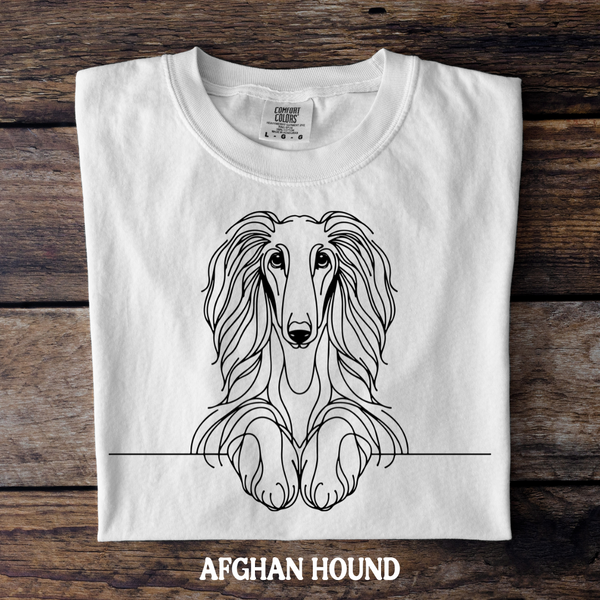 DTF Full Color TShirt Transfer - Simple Sketch Dog - You Choose Color & Breed!