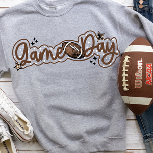DTF Full Color Transfer - Game Day Football White Stars