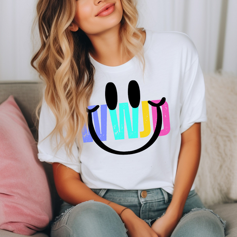 DTF Full Color TShirt Transfer - WWJD Smiley