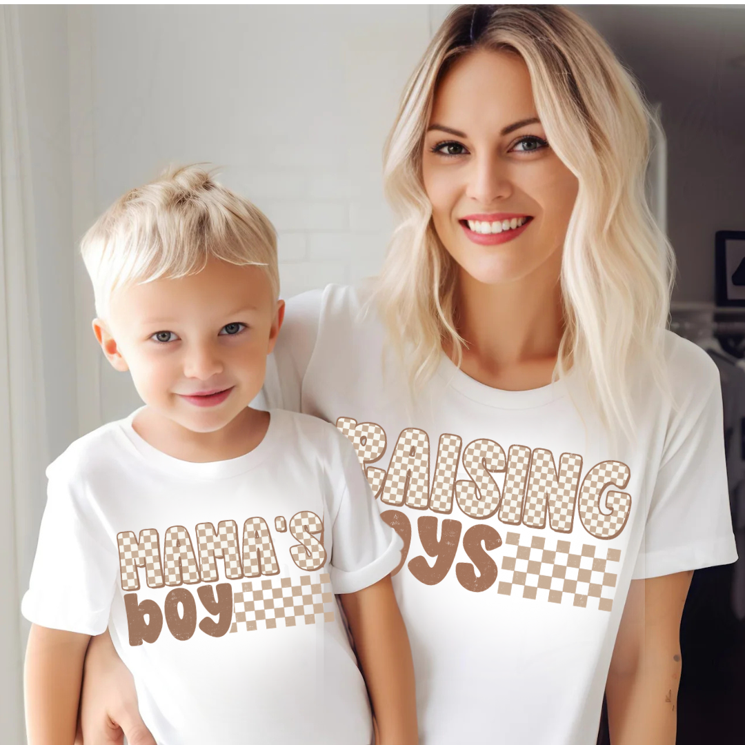 DTF Full Color TShirt Transfer - Raising Boys/Mama's Boy