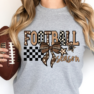 DTF Full Color Transfer - Football Season w/Star Football Bow