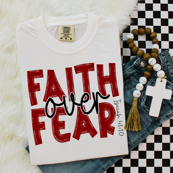 DTF Full Color Transfer - Brushed Faith Over Fear *YOU PICK THE COLOR!*