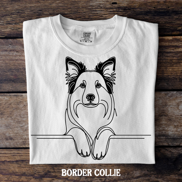 DTF Full Color TShirt Transfer - Simple Sketch Dog - You Choose Color & Breed!