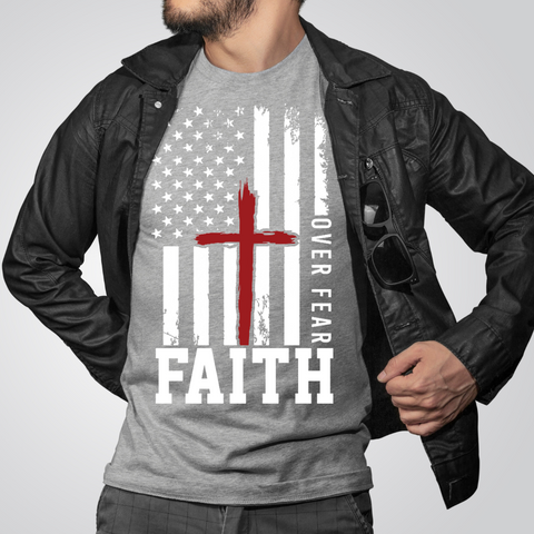 DTF Full Color Transfer - Faith Over Fear White Flag