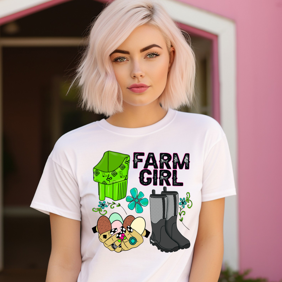 DTF Full Color Transfer - Farm Girl