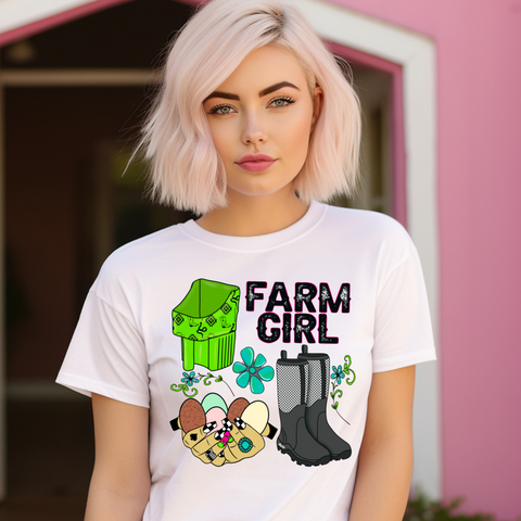 DTF Full Color Transfer - Farm Girl