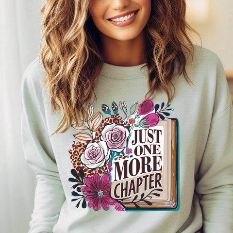 DTF Full Color Transfer - Just One More Chapter Boho Floral