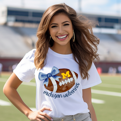 DTF Full Color Transfer - Mich Coquette Football - SBSC EXCLUSIVE DESIGN!