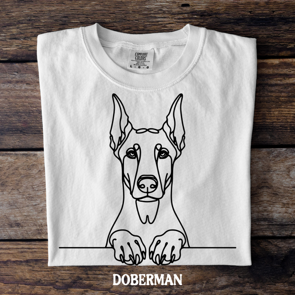 DTF Full Color TShirt Transfer - Simple Sketch Dog - You Choose Color & Breed!