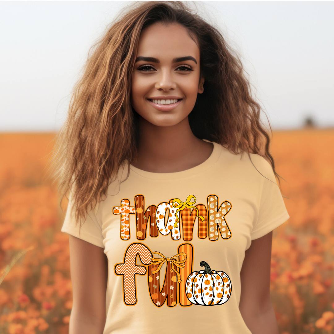 DTF Full Color Transfer - Thankful Fall Letters *SBSC ORIGINAL DESIGN*