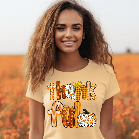 DTF Full Color Transfer - Thankful Fall Letters *SBSC ORIGINAL DESIGN*