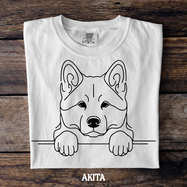 DTF Full Color TShirt Transfer - Simple Sketch Dog - You Choose Color & Breed!