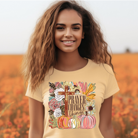 DTF Full Color Transfer - Prayer Changes Things - Fall