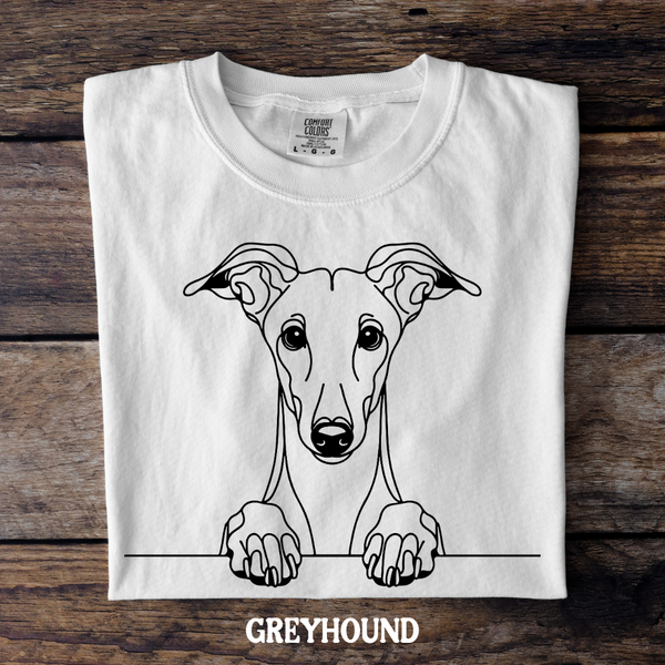 DTF Full Color TShirt Transfer - Simple Sketch Dog - You Choose Color & Breed!