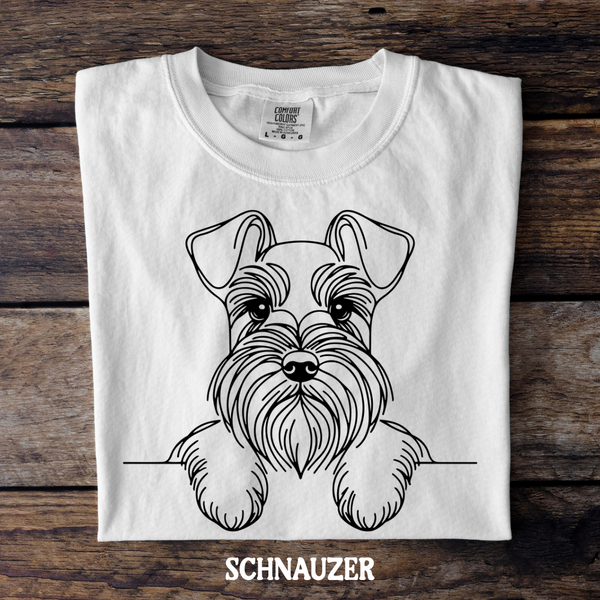 DTF Full Color TShirt Transfer - Simple Sketch Dog - You Choose Color & Breed!