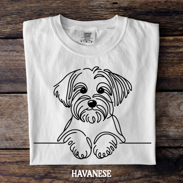 DTF Full Color TShirt Transfer - Simple Sketch Dog - You Choose Color & Breed!