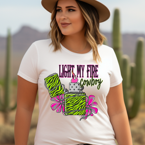 DTF Full Color Transfer - Light My Fire Cowboy