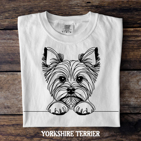 DTF Full Color TShirt Transfer - Simple Sketch Dog - You Choose Color & Breed!