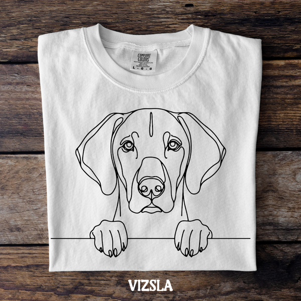 DTF Full Color TShirt Transfer - Simple Sketch Dog - You Choose Color & Breed!