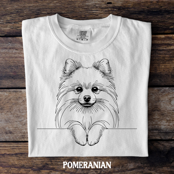 DTF Full Color TShirt Transfer - Simple Sketch Dog - You Choose Color & Breed!