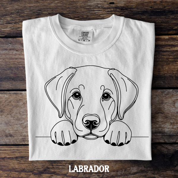DTF Full Color TShirt Transfer - Simple Sketch Dog - You Choose Color & Breed!